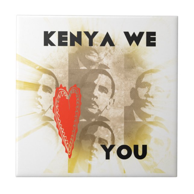 Kenya We Love You Lovely Perspective Art Design Ceramic Tile (Front)