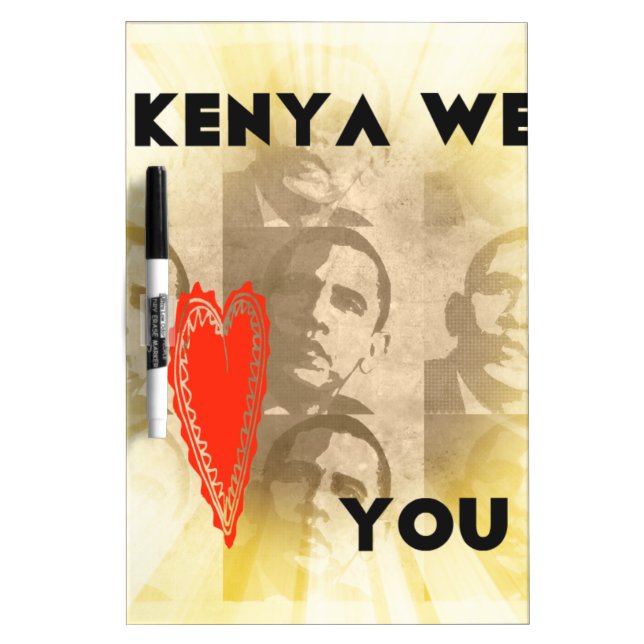 Kenya We Love You Lovely Perspective Art Design Dry-Erase Board (Front)