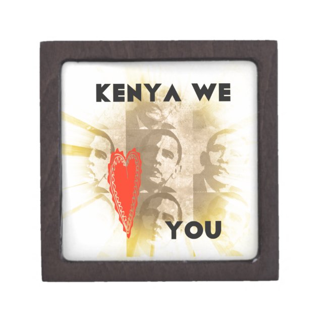 Kenya We Love You Lovely Perspective Art Design Keepsake Box (Front)