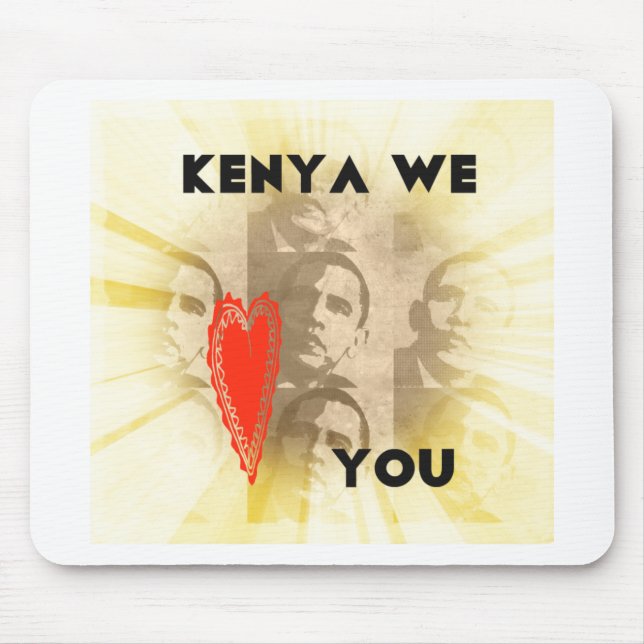 Kenya We Love You Lovely Perspective Art Design Mouse Pad (Front)