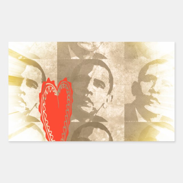 Kenya We Love You Lovely Perspective Art Design Rectangular Sticker (Front)