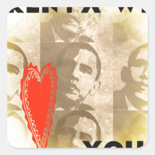 Kenya We Love You Lovely Perspective Art Design Square Sticker