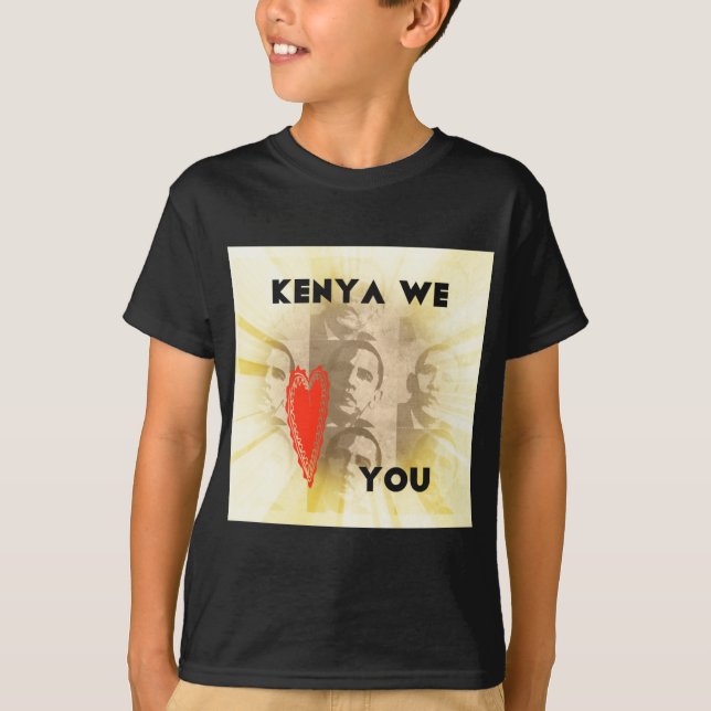 Kenya We Love You Lovely Perspective Art Design T-Shirt (Front)