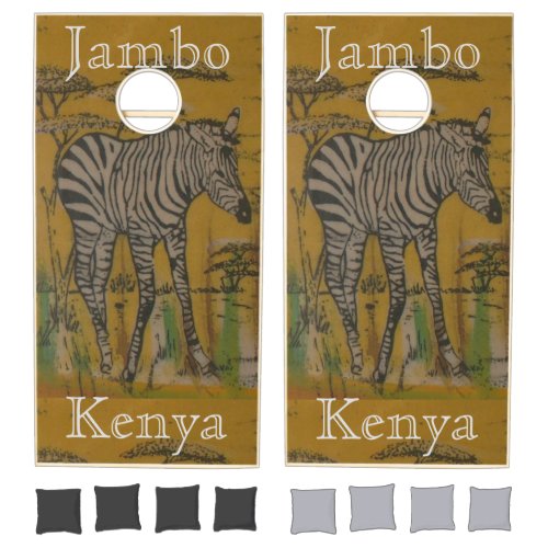 Kenya wild animal zebra latest Lovely  Cornhole Set