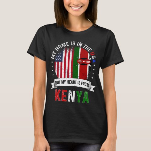 kenyan American Flag kenyan Roots USA Citizen T_Shirt