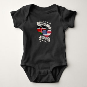 Kenyan American Heart Flags Kenya America Baby Bodysuit