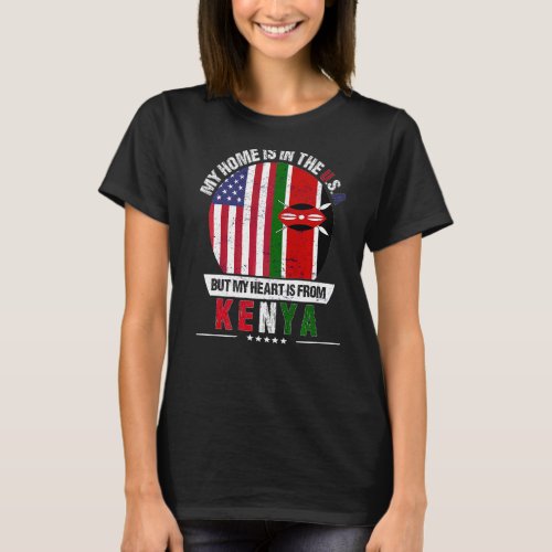 Kenyan American Patriot Heart Is From Kenya Grown T_Shirt