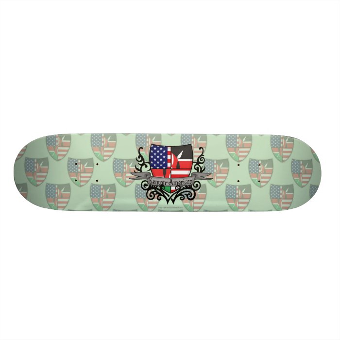 Kenyan American Shield Flag Skate Board