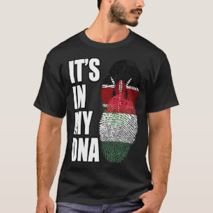 Kenyan And Hungarian Mix DNA Heritage Flag T-Shirt