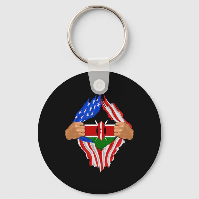 Kenyan Blood Inside Me Kenya Flag Gift  Keychain (Front)
