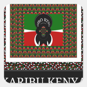 Kenyan Celebration: A Heartfelt Kenyan Welcome Square Sticker