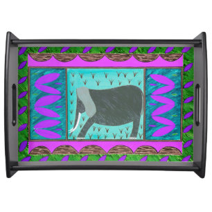 Kenyan Elephant Violet Serving Tray
