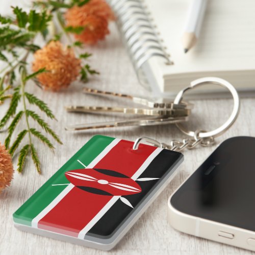 Kenyan Flag Acrylic Keychain