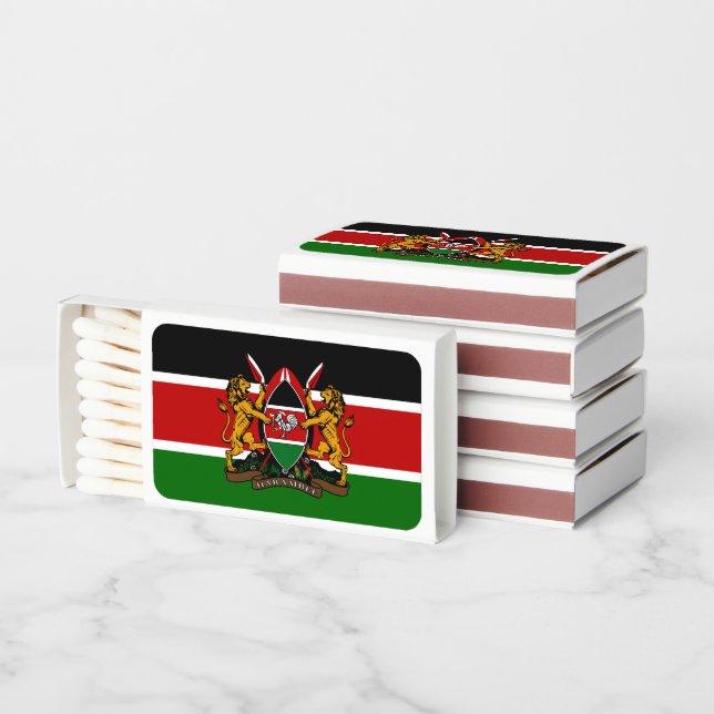 Kenyan Flag & Coat of Arms, Flag of Kenya Matchboxes (Stacked)