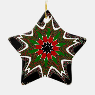 Kenyan Flag Colors Art Print/Graphic Ceramic Ornament