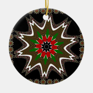 Kenyan Flag Colors Art Print/Graphic Ceramic Ornament