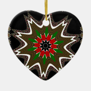 Kenyan Flag Colors Art Print/Graphic Ceramic Ornament