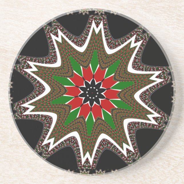 Kenyan Flag Colors Art Print/Graphic Coaster (Front)