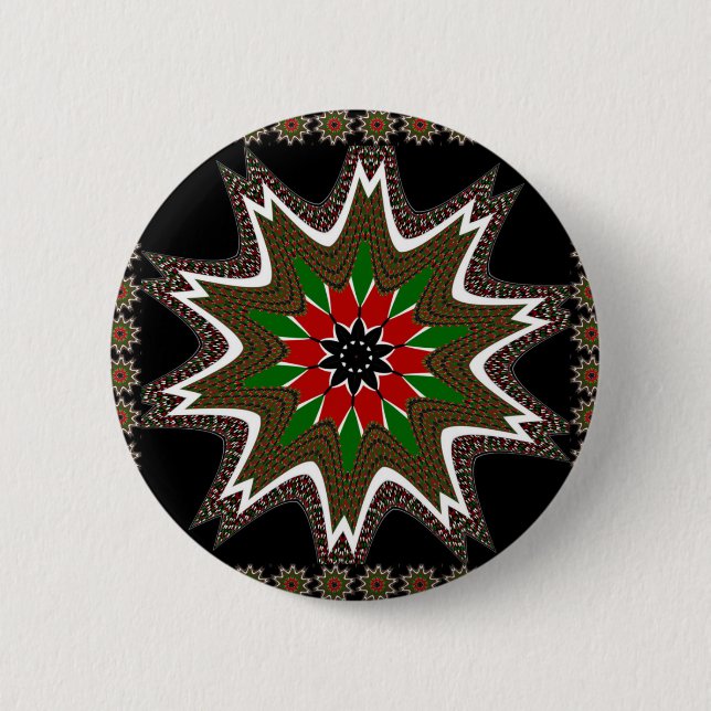 Kenyan Flag Colors Art Print/Graphic Pinback Button (Front)