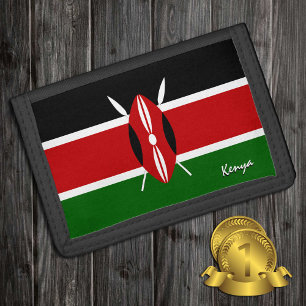 Kenyan flag fashion, Kenya patriots / sports Tri-fold Wallet
