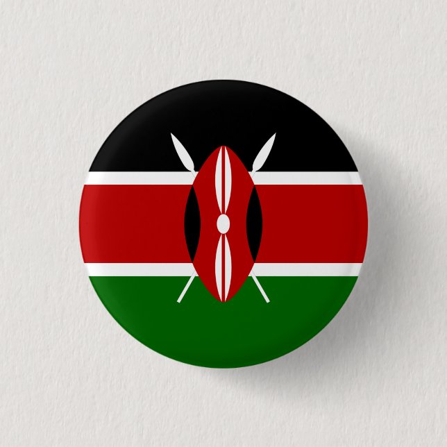 Kenyan Flag, Flag of Kenya Button (Front)