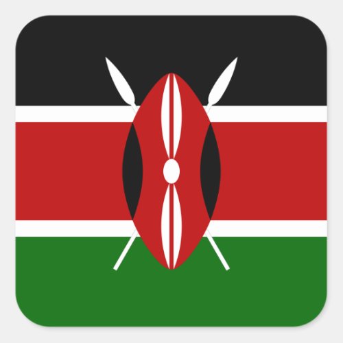 Kenyan Flag Flag of Kenya Square Sticker