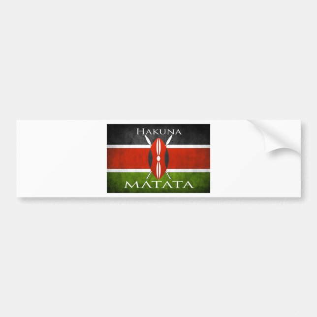 Kenyan Flag- Hakuna Matata Bumper Sticker (Front)