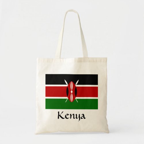 Kenyan Flag Handmade in Kenya Cotton Tote Bag