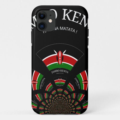 Kenyan Flag Inspired Jambo Welcome iPhone 11 Case