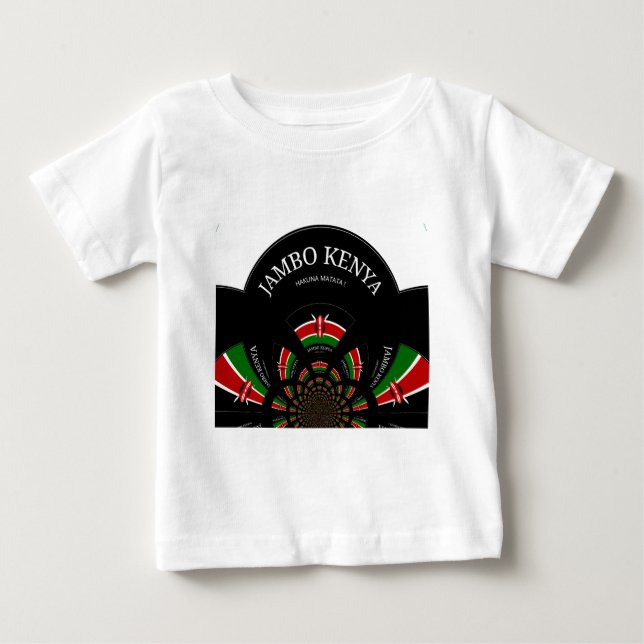 Kenyan Flag Inspired Jambo Welcome Design Art  Baby T-Shirt (Front)