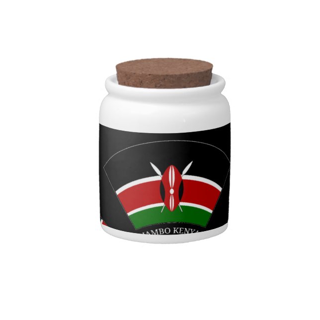 Kenyan Flag Inspired Jambo Welcome Design Art  Candy Jar (Front)