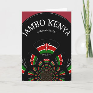 Kenyan Flag Inspired Jambo Welcome Design Art  Card