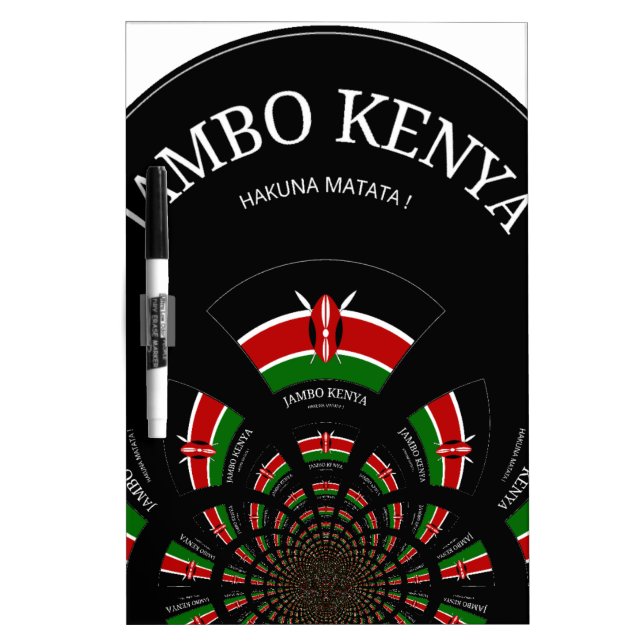 Kenyan Flag Inspired Jambo Welcome Design Art  Dry Erase Board (Front)