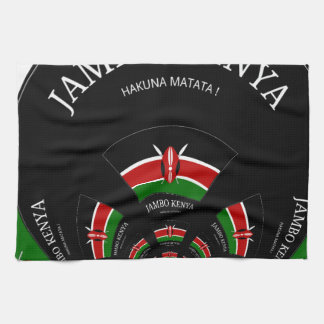 Kenyan Flag Inspired Jambo Welcome Design Art Kitchen Towel