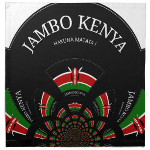 Kenyan Flag Inspired Jambo Welcome Design Art Napkin