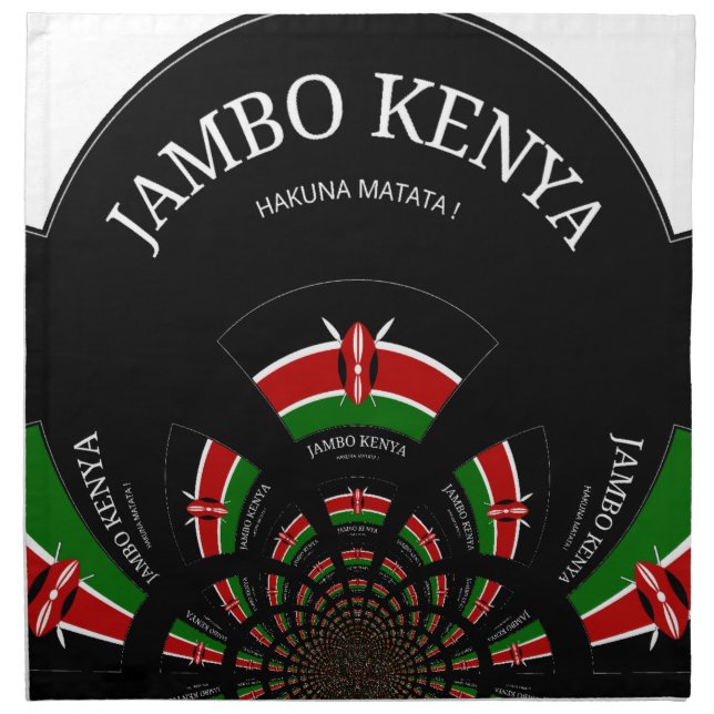 Kenyan Flag Inspired Jambo Welcome Design Art  Napkin (Front)