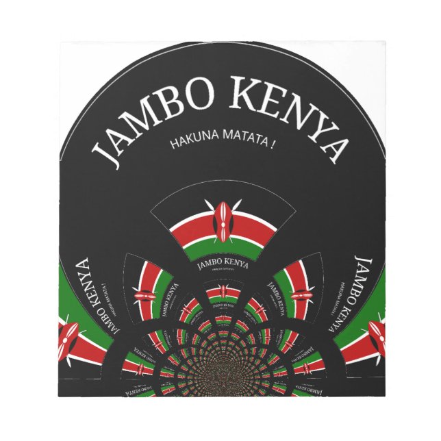 Kenyan Flag Inspired Jambo Welcome Design Art  Notepad (Front)