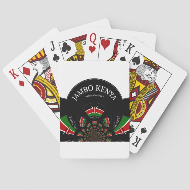 Kenyan Flag Inspired Jambo Welcome Design Art  Poker Cards (Back)
