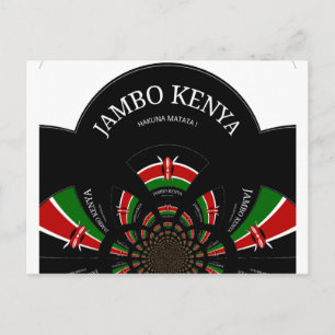 Kenyan Flag Inspired Jambo Welcome Design Art  Postcard