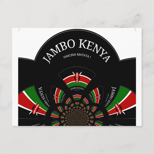 Kenyan Flag Inspired Jambo Welcome Design Art  Postcard (Front)