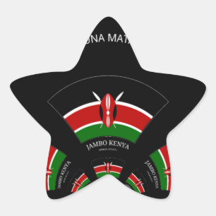 Kenyan Flag Inspired Jambo Welcome Design Art Star Sticker