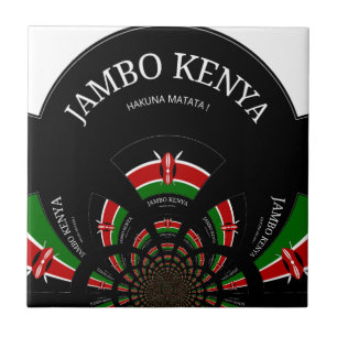 Kenyan Flag Inspired Jambo Welcome Design Art Tile
