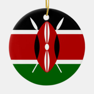 Kenyan Flag (Kenya) Ceramic Ornament