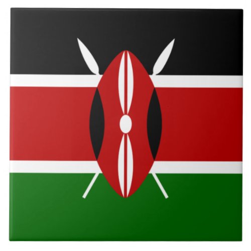 Kenyan Flag Kenya Ceramic Tile