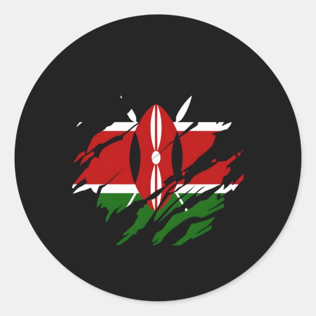 Kenyan Flag Kenya Classic Round Sticker (Front)