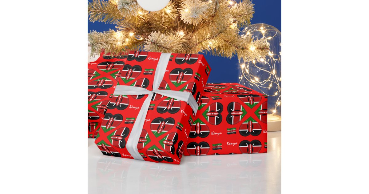 Kenyan Flag & Kenya gifts Africa /sports fans Wrapping Paper Zazzle