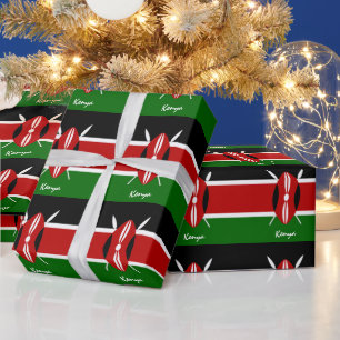 Kenyan Flag & Kenya gifts Africa /sports fans Wrapping Paper