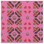 Kenyan Flag &amp; Kenya Heart fashion Fabric