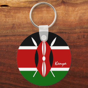 Kenyan Flag & Kenya holiday, patriots / sports Keychain