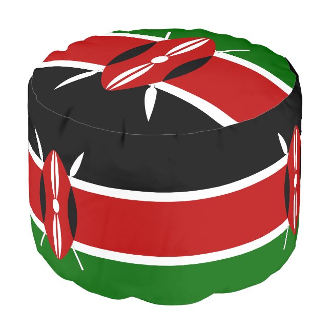 Kenyan Flag & Kenya house, african ottoman /sports (Angled Front)